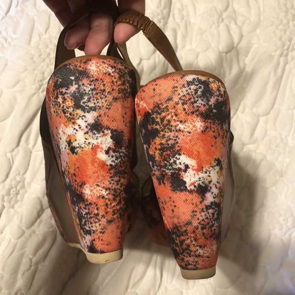 FARYL Robin WOMEN'S Two Tone WEDGE SANDALS LEATHER US SIZE 9 Anthropologie UO - Picture 8 of 9